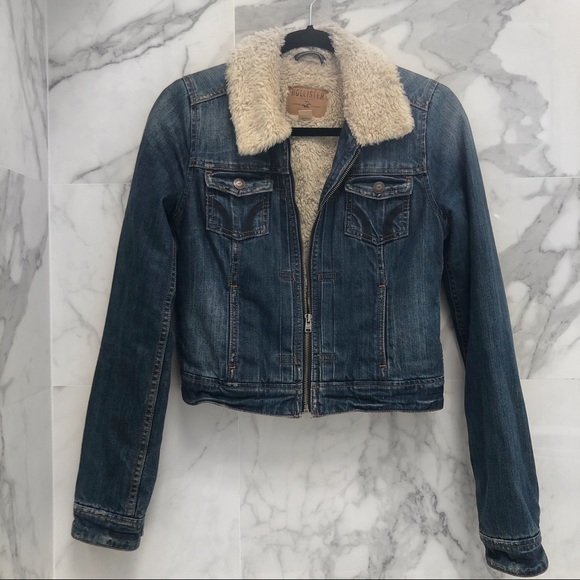 sherpa denim jacket hollister